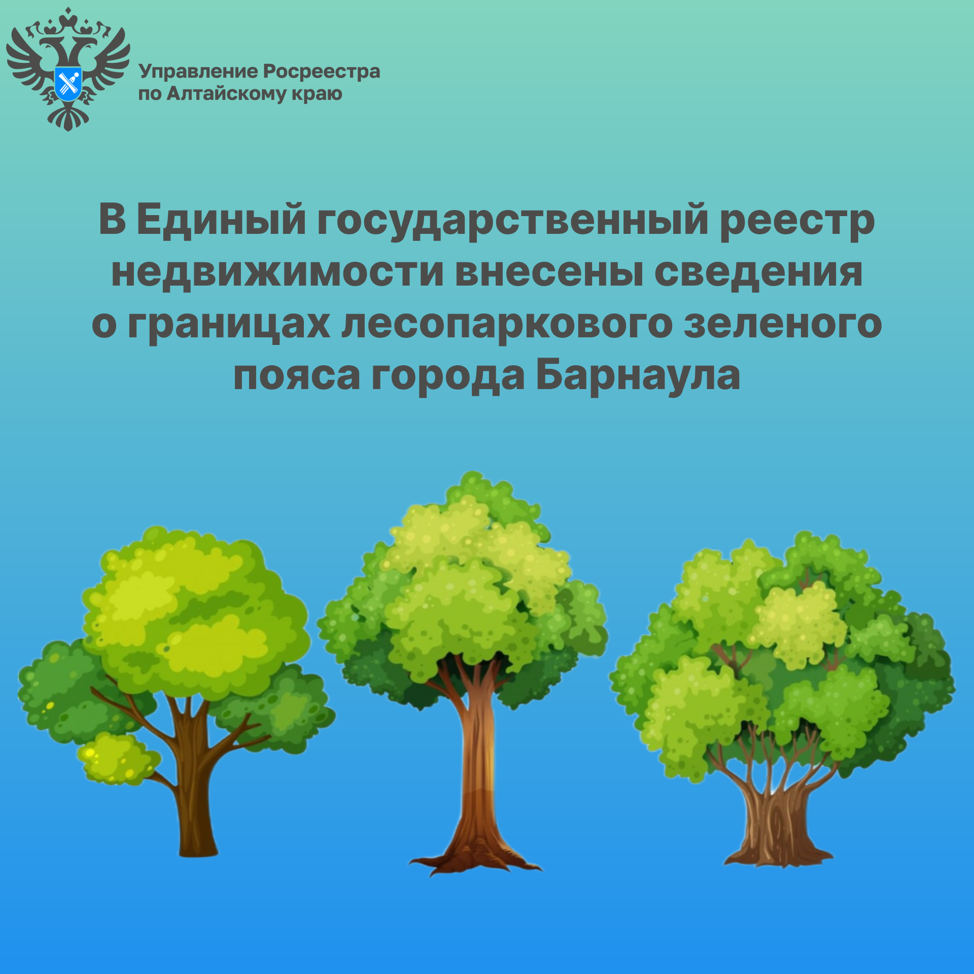 В Единый государственный реестр недвижимости внесены сведения  о границах лесопаркового зеленого пояса города Барнаула.