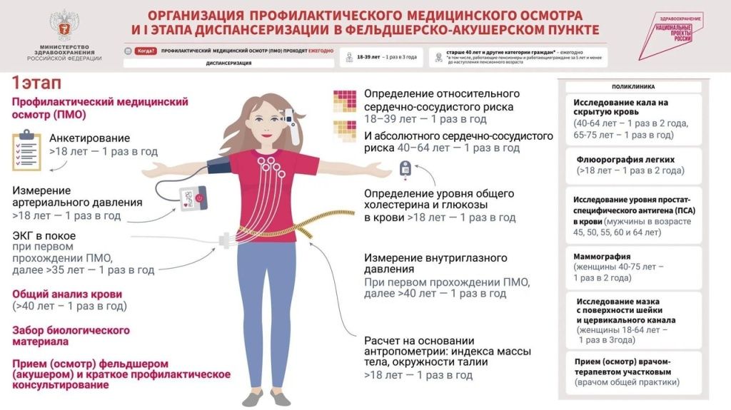 Организация профилактического медицинского осмотра и I этапа диспансеризации в ФАП.